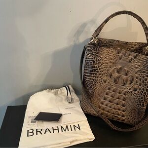 Brahmin Amelia Melbourne/Coffee Embossed Shoulder/ and Top Handle. Dustbag/ tags